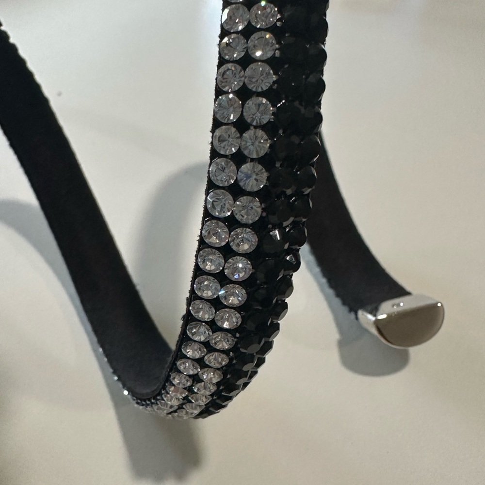Swarovski Crystal Black and Silver Wrap Bracelet - Picture 5 of 8